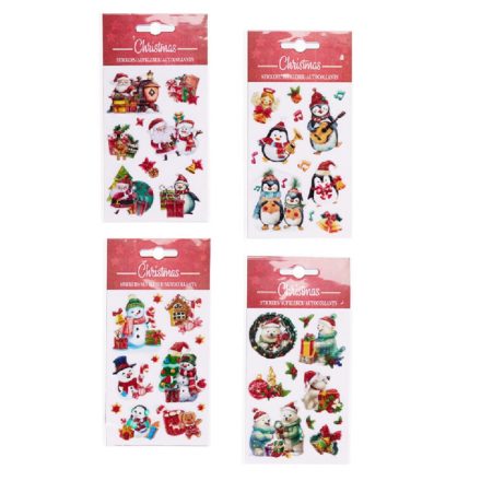 Matrica karácsonyi mintával piros glitteres 8x12cm