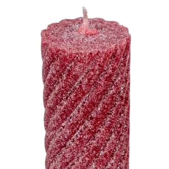   Bársony glitter csavart henger gyertya 55x100cm bordó 4db/csom (db ár)