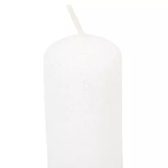   Bársony glitter henger gyertya 40x100mm fehér 4db/csom (db ár)