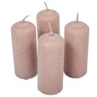 Bársony glitter henger gyertya 40x100mm mogyoró 4db/csom (db ár)