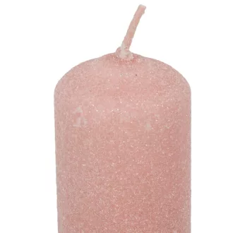   Bársony glitter henger gyertya 40x100mm púder 4db/csom (db ár)