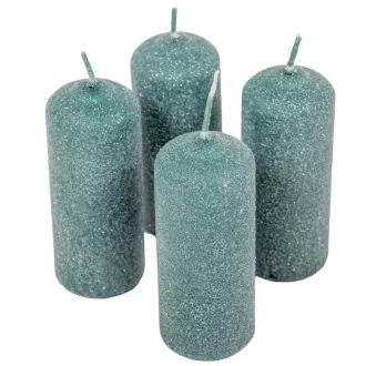   Bársony glitter henger gyertya 40x100mm smaragd zöld 4db/csom (db ár)