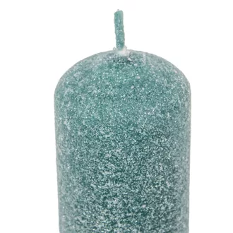   Bársony glitter henger gyertya 40x100mm smaragd zöld 4db/csom (db ár)