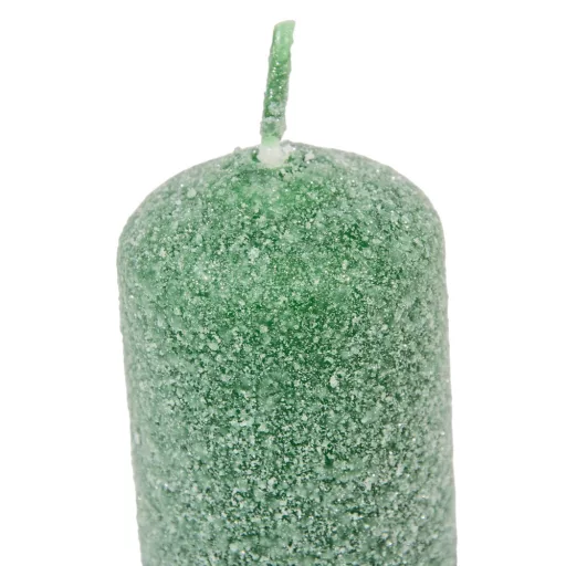 Bársony glitter henger gyertya 40x100mm zöld 4db/csom (db ár)