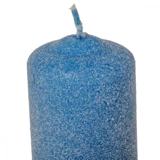   Bársony glitter henger gyertya 50x75mm acél kék 4db/csom (db ár)