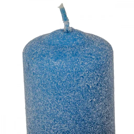 Bársony glitter henger gyertya 50x75mm acél kék 4db/csom (db ár)