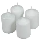 Bársony glitter henger gyertya 50x75mm fehér 4db/csom (db ár)