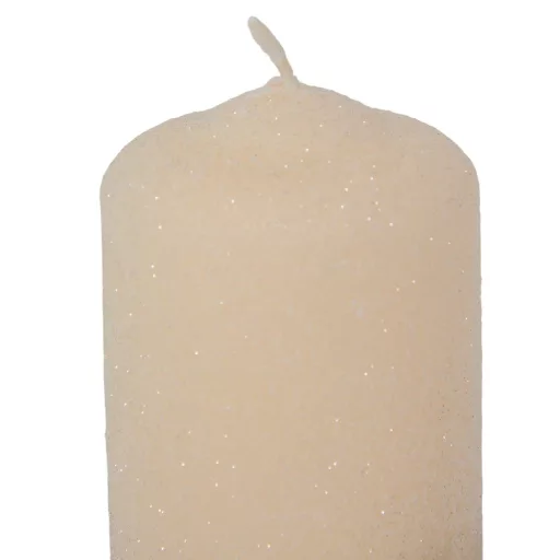 Bársony glitter henger gyertya 50x75mm krém 4db/csom (db ár)
