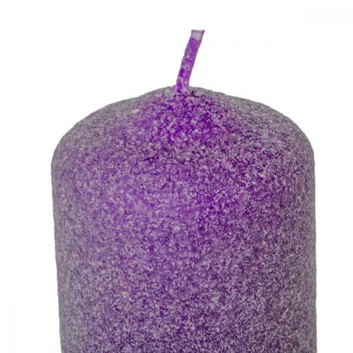 Bársony glitter henger gyertya 50x75mm lila 4db/csom (db ár)