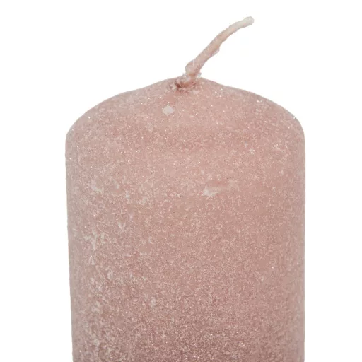 Bársony glitter henger gyertya 50x75mm mogyoró 4db/csom (db ár)