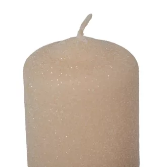   Bársony glitter henger gyertya 50x75mm pezsgő 4db/csom (db ár)