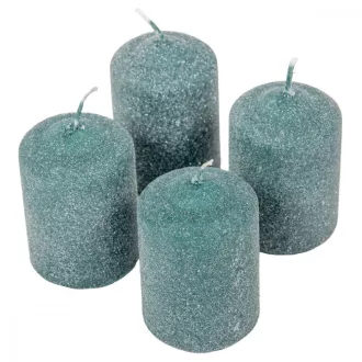   Bársony glitter henger gyertya 50x75mm smaragd zöld 4db/csom (db ár)