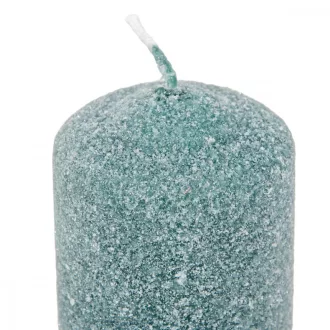   Bársony glitter henger gyertya 50x75mm smaragd zöld 4db/csom (db ár)