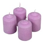 Bársony glitter henger gyertya 50x75mm viola 4db/csom (db ár)
