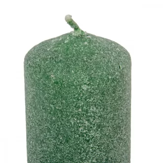   Bársony glitter henger gyertya 50x75mm új zöld 4db/csom (db ár)
