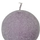 Bársony glitter gömb gyertya 60mm halvány lila 4db/csom (db ár)