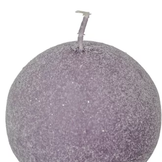   Bársony glitter gömb gyertya 60mm halvány lila 4db/csom (db ár)