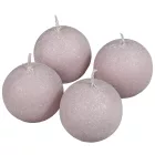 Bársony glitter gömb gyertya 60mm mályva 4db/csom (db ár)