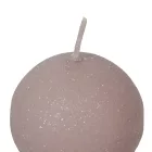 Bársony glitter gömb gyertya 60mm mályva 4db/csom (db ár)
