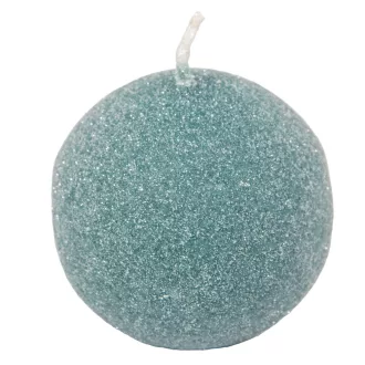 Bársony glitter gömb gyertya 60mm smarag 4db/csom (db ár)