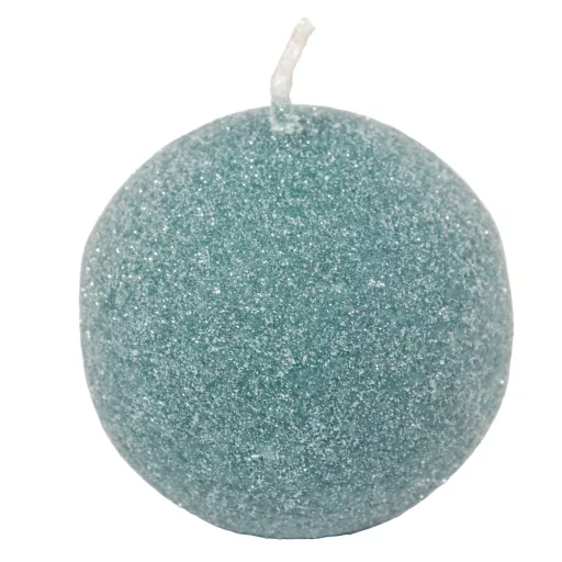Bársony glitter gömb gyertya 60mm smarag 4db/csom (db ár)