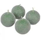 Bársony glitter gömb gyertya 60mm új zöld 4db/csom (db ár)