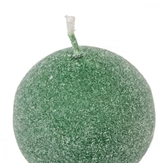   Bársony glitter gömb gyertya 60mm új zöld 4db/csom (db ár)