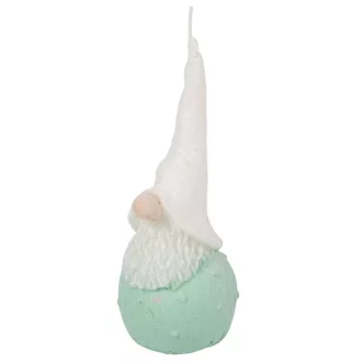 Bársony glitter kicsi hóapó gyertya 55x130mm menta