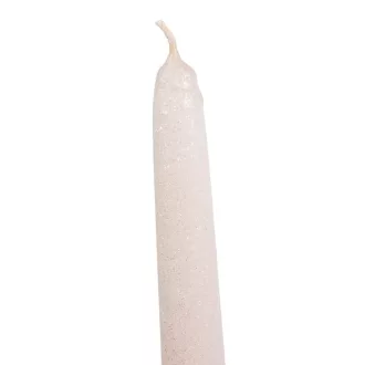 Bársony glitter spitz gyertya 195mm ivory 4db/csom (db ár)