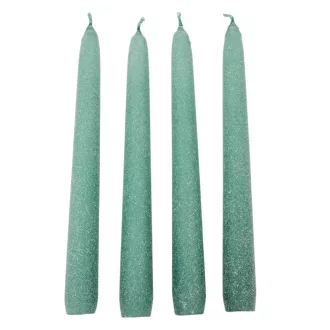 Bársony glitter spitz gyertya 195mm menta 4db/csom (db ár)