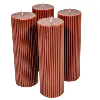 Bordás henger gyertya 50x150mm csoki 4db/csom (db ár)