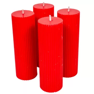 Bordás henger gyertya 50x150mm piros 4db/csom (db ár)