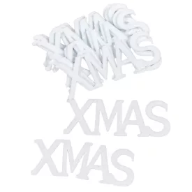 XMAS feliart filc fekvő fehér 8cm 10db-os
