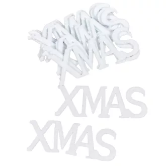 XMAS feliart filc fekvő fehér 8cm 10db-os