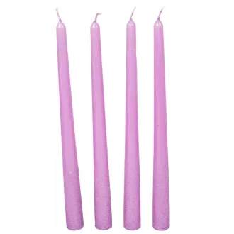   Bársony metál sziluett gyertya 300mm viola 4db/csom (db ár)