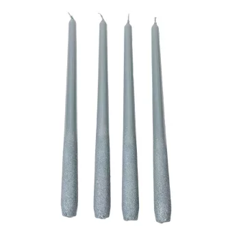   Bársony metál sziluett gyertya 300mm v szürke 4db/csom (db ár)
