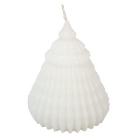 Bársony glitter origami fenyő gyertya 90x120mm fehér