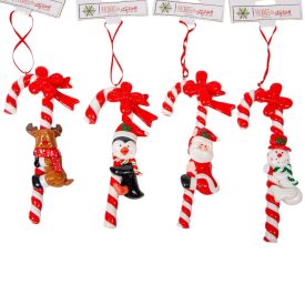 Cukorpálca kari figurával akasztós piros-fehér 14cm