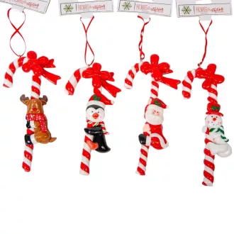 Cukorpálca kari figurával akasztós piros-fehér 14cm
