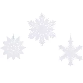 Hópihe dísz akasztós glitteres fehér 10cm