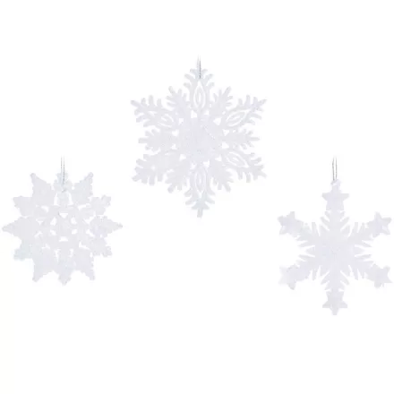 Hópihe dísz akasztós glitteres fehér 10cm
