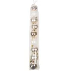 Műanyag gömb gyöngy fehér-világos arany mix 5cm 10db-os