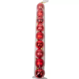 Műanyag gömb piros 6cm 9db-os