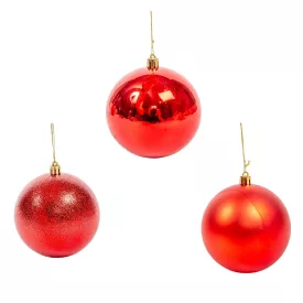 Műanyag gömb piros mix 
10cm