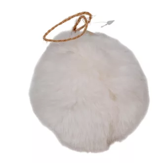 Szőrös gömb fehér akasztós 10cm