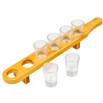 Pálinka kínáló szett 40ml 6+1db-os 44cm