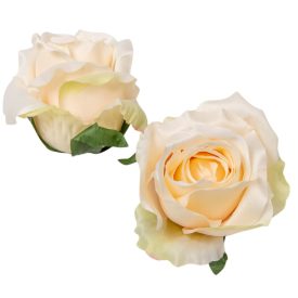 Rózsa virágfej krém D9cm 12db/csom