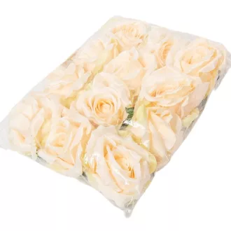Rózsa virágfej krém D9cm 12db/csom