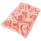 Rózsa virágfej krém-pink D9cm 12db/csom