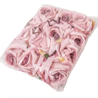 Rózsa virágfej világoslila D9cm 12db/csom
